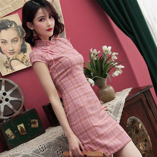casual retro cheongsam dress, view 2 - MRSLM