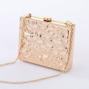 single shoulder embossed evening bag, view 5 - MRSLM