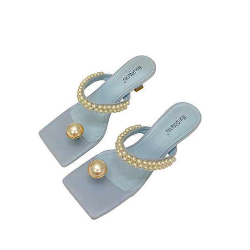 Women's pearl buckle flip-flop sandals - MRSLM