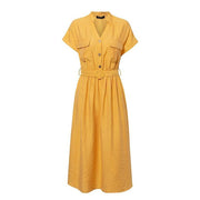 casual short sleeve slim dress, view 3 - MRSLM