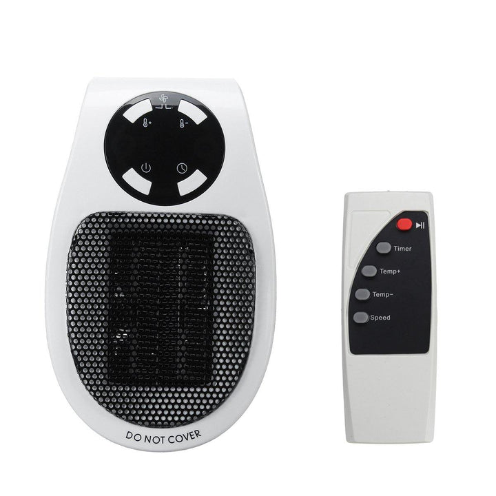 Mini Electric Heater Fan Wall-Outlet Electric Heater Air Heater Warm Air Blower With Remote Control EU Plug - MRSLM