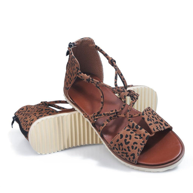 leopard print non-slip flat sandals, view 2 - MRSLM