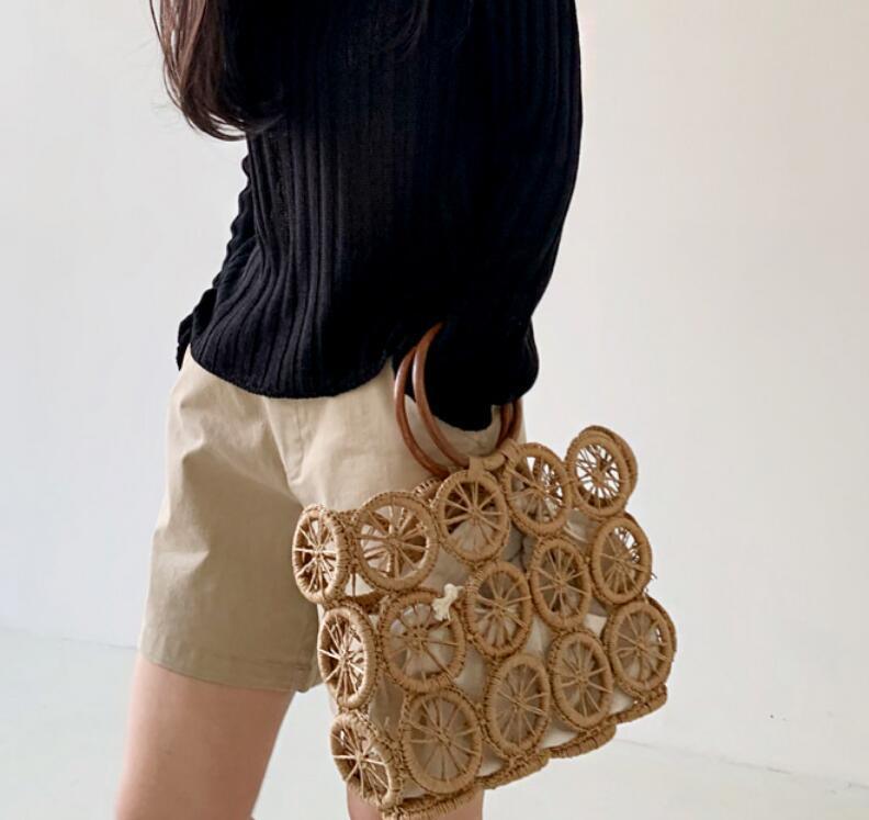 hollow woven paper rope bag, view 8 - MRSLM