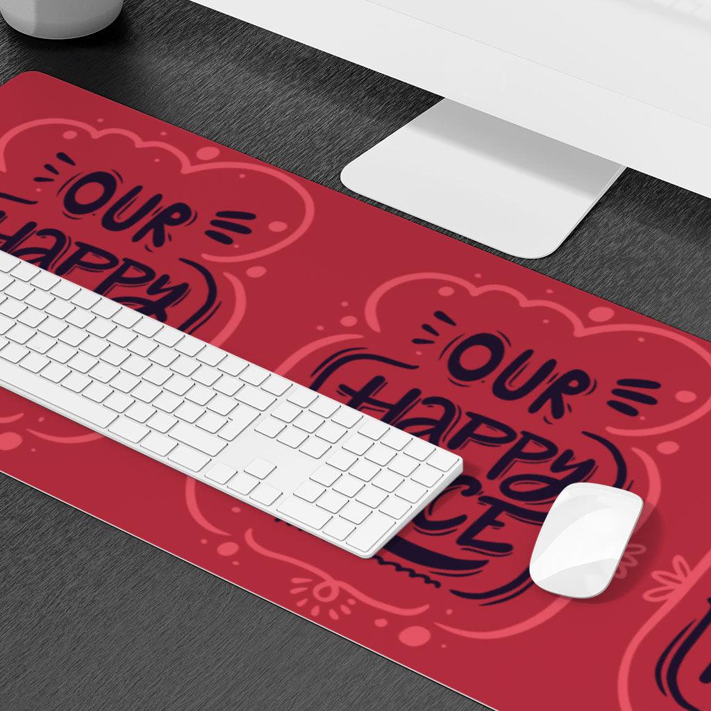 Our Happy Place Desk Mat - Themed Desk Pad - Cool Design Laptop Desk Mat - MRSLM