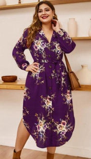 Women's autumn flower cotton dress, view 3 - MRSLM