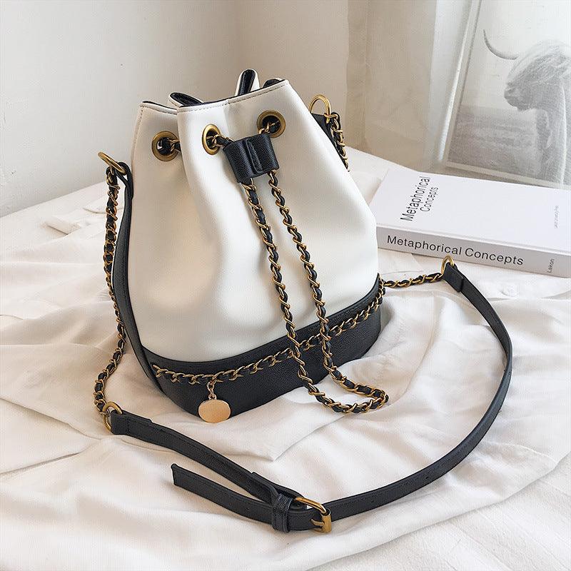 woven chain bucket handbag, view 10 - MRSLM