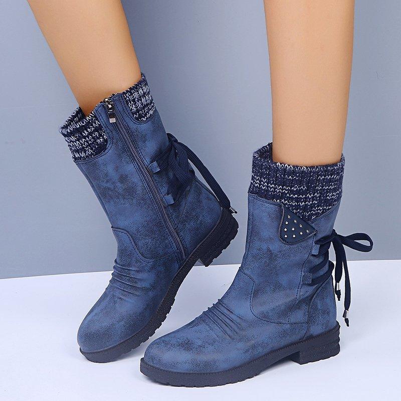 women's thick heel snow boots, view 3 - MRSLM