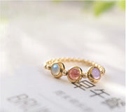 crystal strawberry transfer bead ring, view 5 - MRSLM