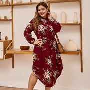 Women's autumn flower cotton dress, view 4 - MRSLM
