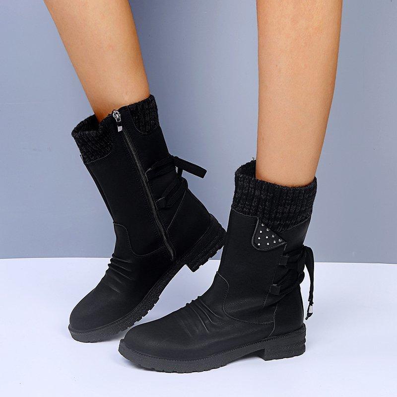 women's thick heel snow boots - MRSLM