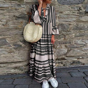 printed long-sleeved cotton dress, view 8 - MRSLM