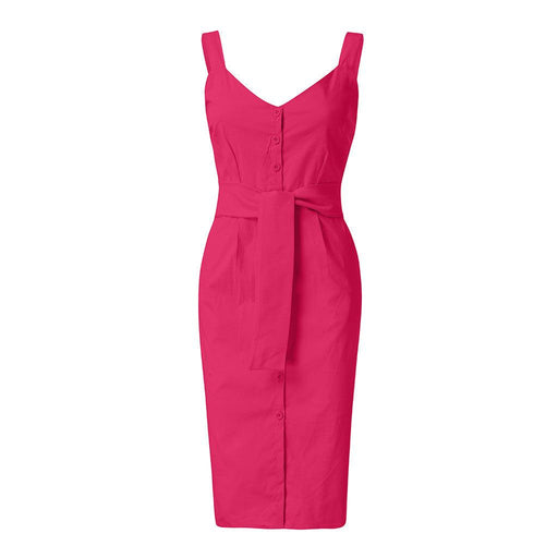 sleeveless slim dress, view 2 - MRSLM