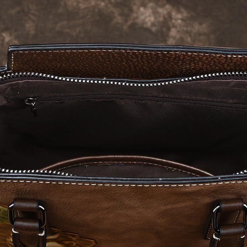 leather retro handbag, view 2 - MRSLM