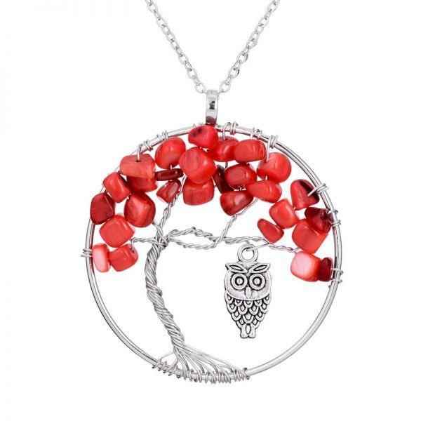 Natural stone tree of life purely handmade pendant necklace - MRSLM
