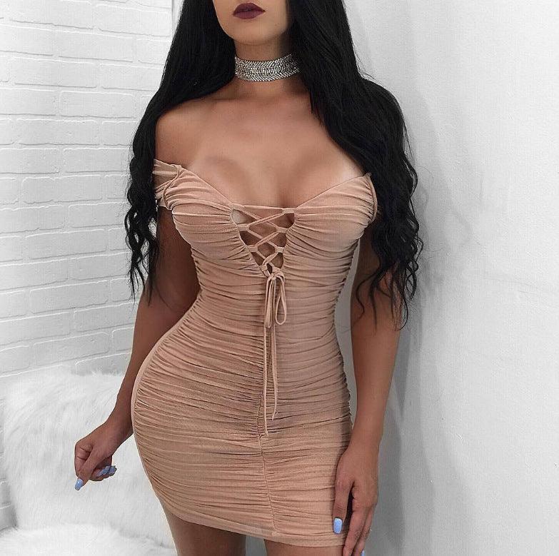 deep v lace dress - MRSLM