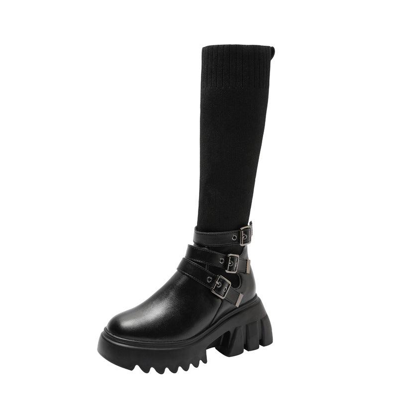 Women's microfiber platform boots, view 2 - MRSLM