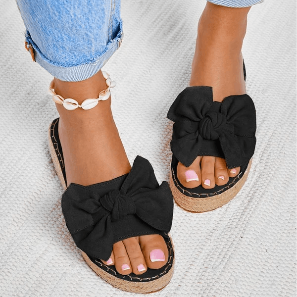 Women's bowknot flat slippers, view 3 - MRSLM