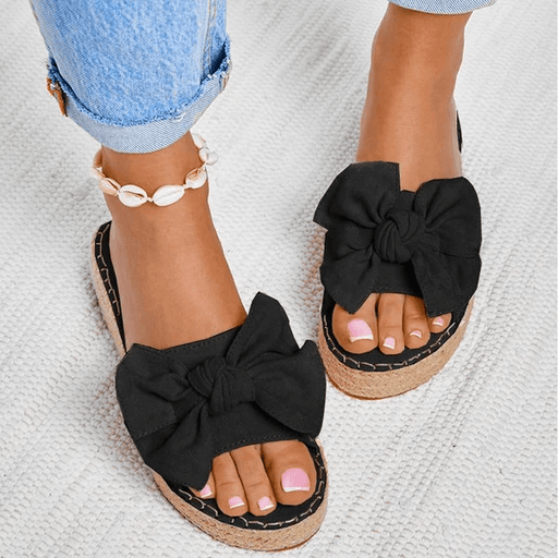 Women's bowknot flat slippers, view 3 - MRSLM