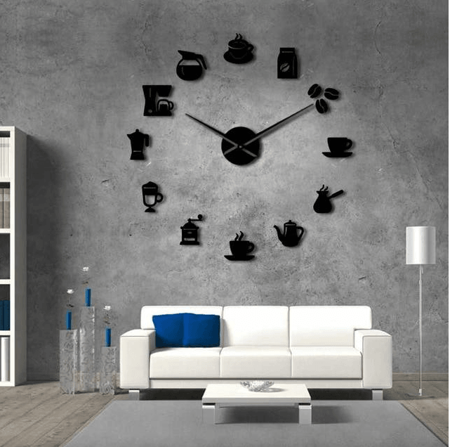 DIY wall clock living room bedroom creative 3D stereo mute home decoration wall clock - MRSLM