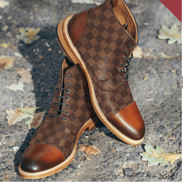 Men's lace-up ankle combat boots, view 2 - MRSLM
