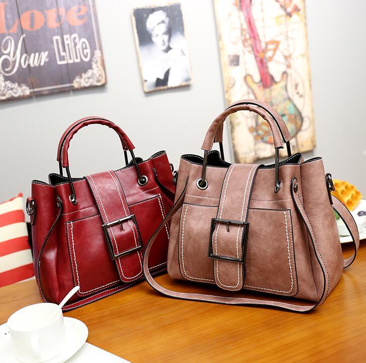 Women Handbag Ladies Soft Pu Leather Bag Pin Type - MRSLM