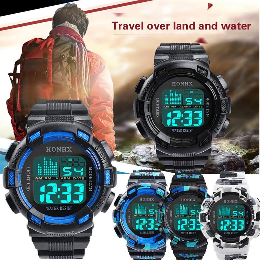 Electric Multi-functional Camouflage LED Digital Date Display Sports Wrist Watch - MRSLM
