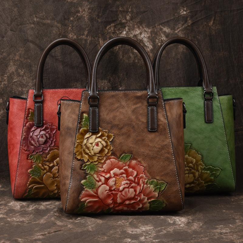 leather retro handbag, view 3 - MRSLM