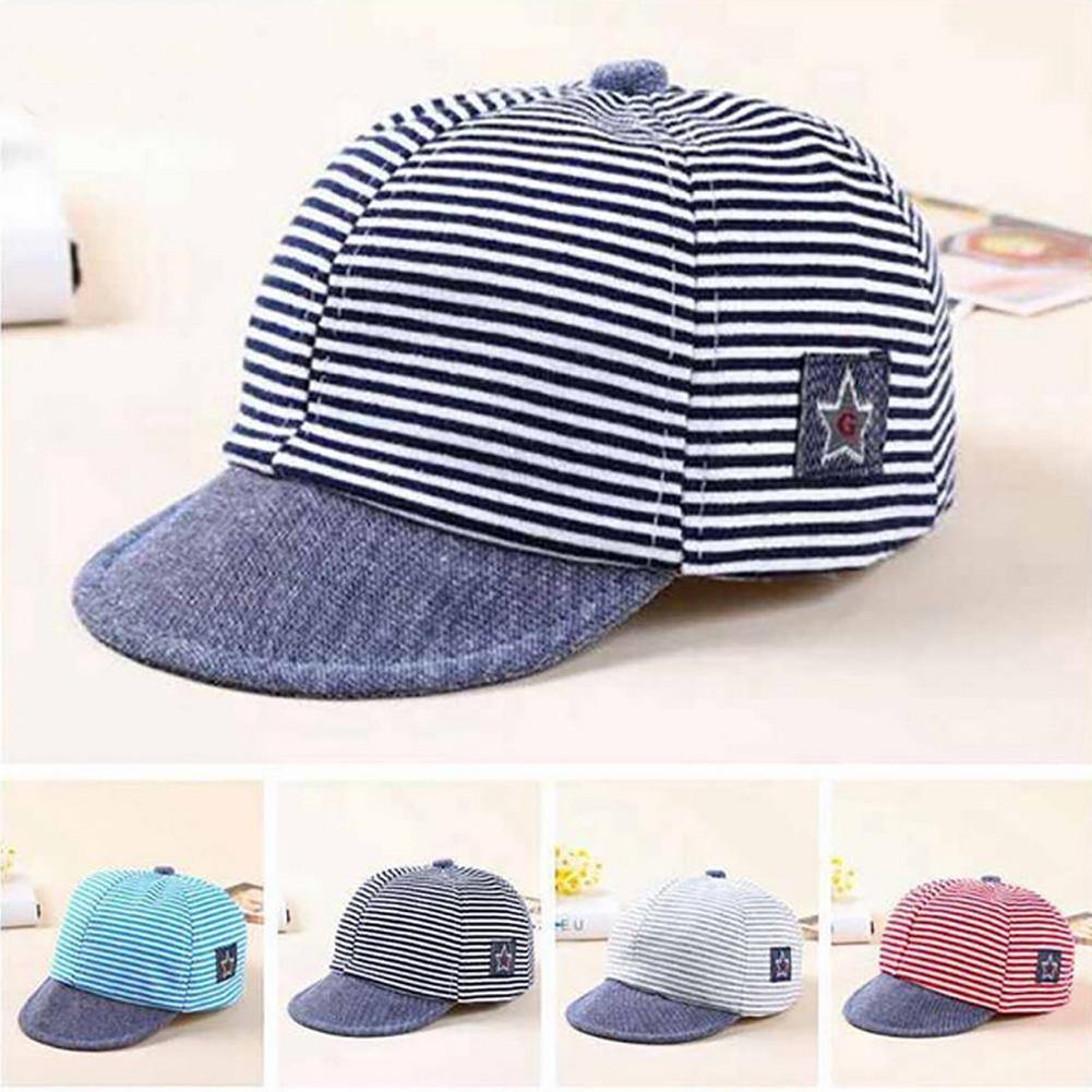 Baby Kids Boys Girls Fashion Stripe Star Decor Cotton Soft Beret Hat Sun Cap - MRSLM
