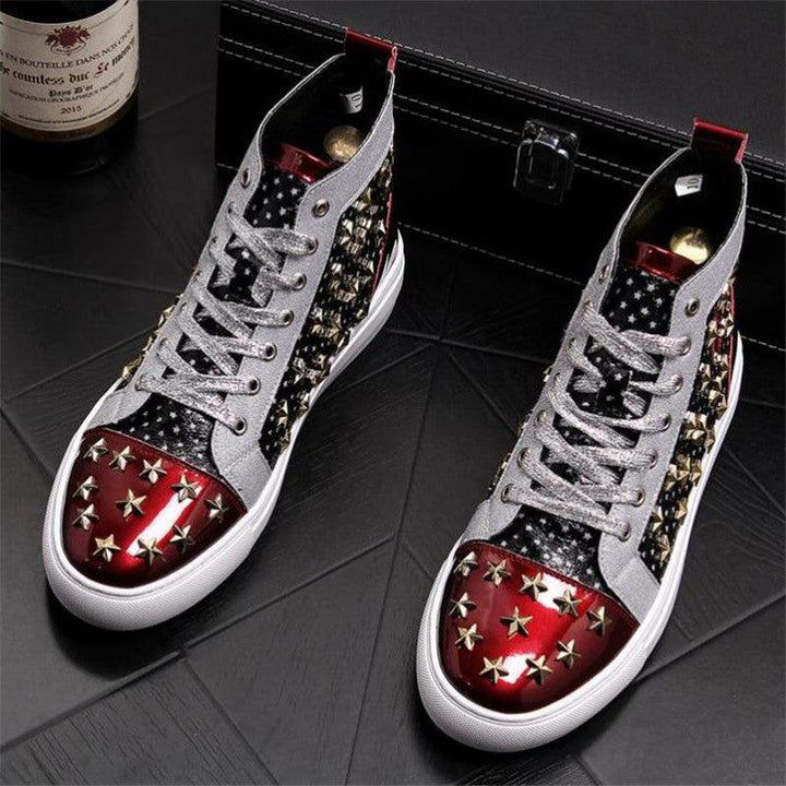 High-top punk studded casual shoes - MRSLM