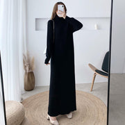 Black knitted long dress, view 2 - MRSLM