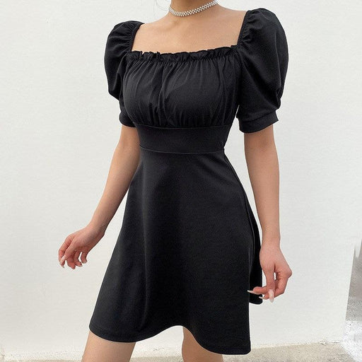 back strap bubble short sleeve dress - MRSLM