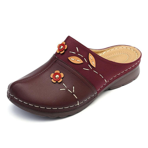 women's closed toe flower wedge sandals, view 3 - MRSLM