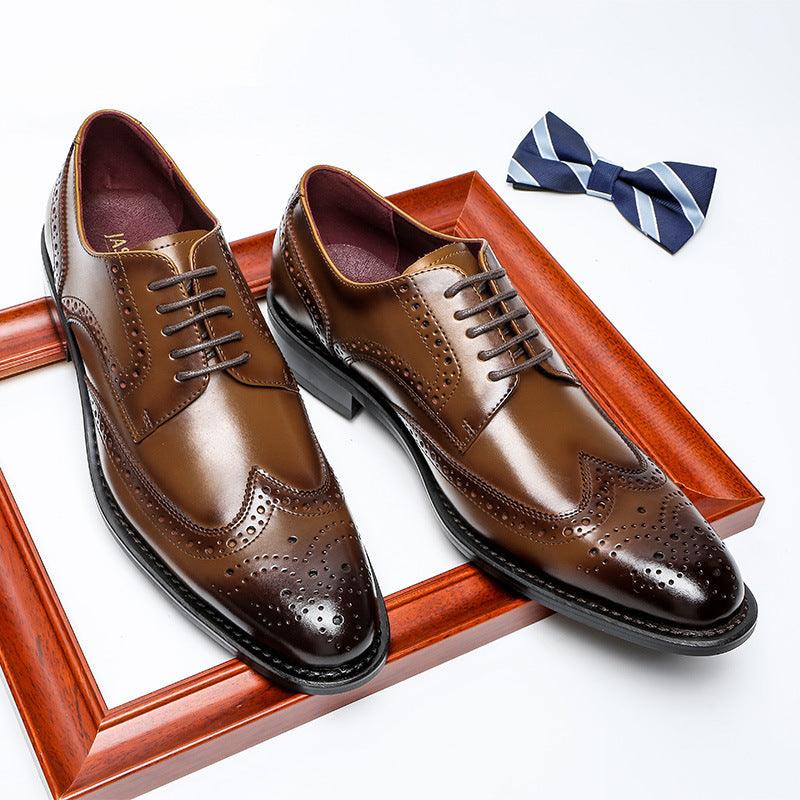 Genuine Leather Business Casual Dress British Style Leather Shoes - MRSLM