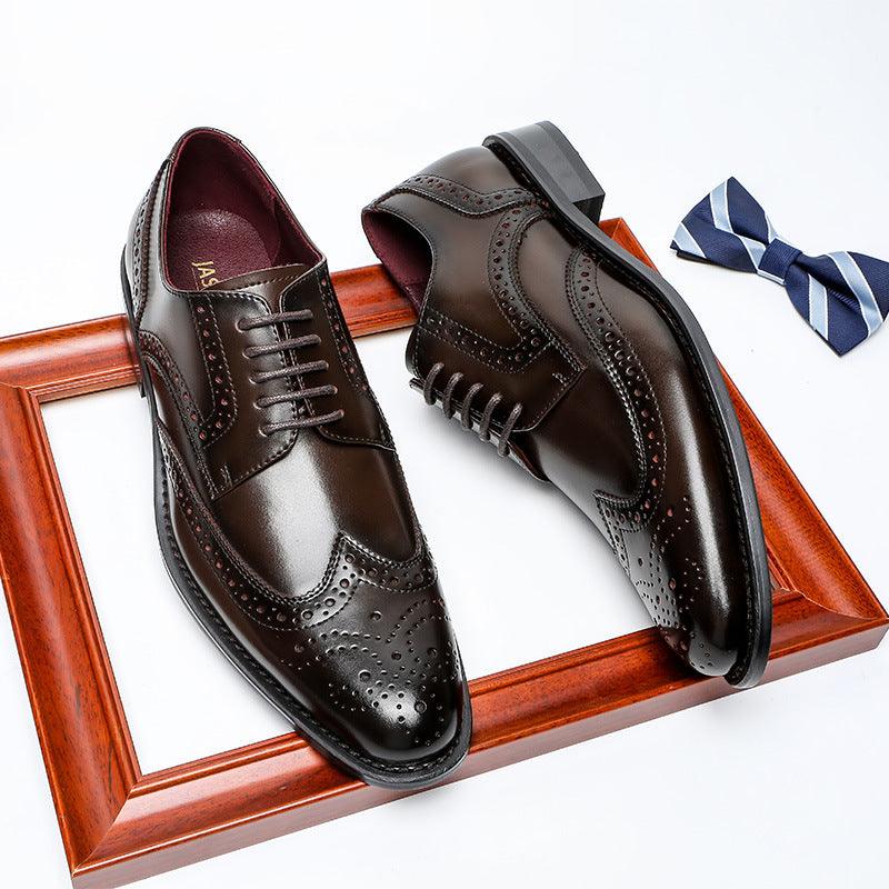 Genuine Leather Business Casual Dress British Style Leather Shoes - MRSLM