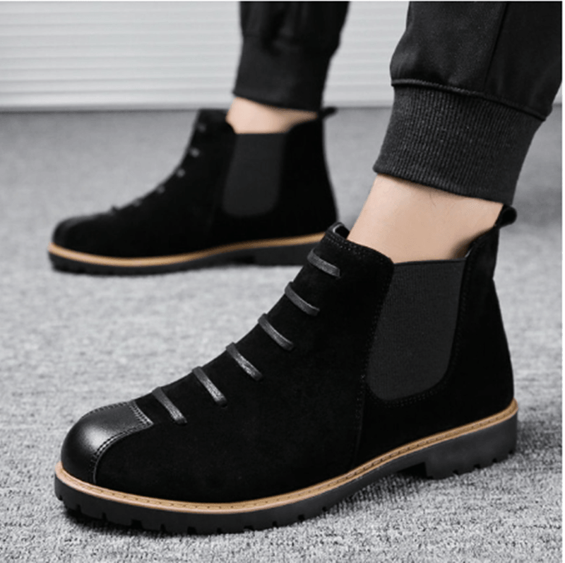 Martin Boots Men's Short Boots Chelsea PU Leather Boots