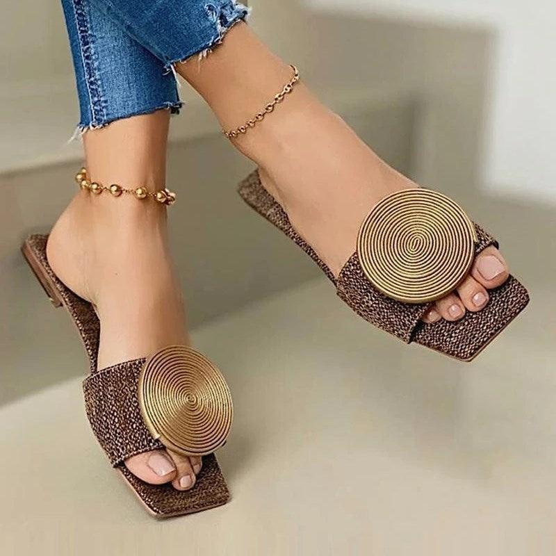 Flat Bottom Hollow Out Casual Sandals And Slippers - MRSLM