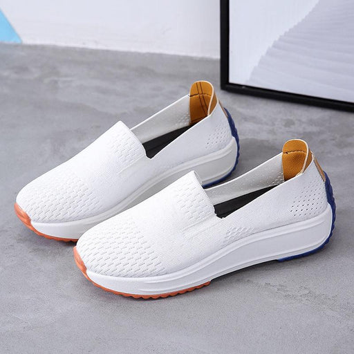 Women's large size platform slip-on shoes, view 4 - MRSLM