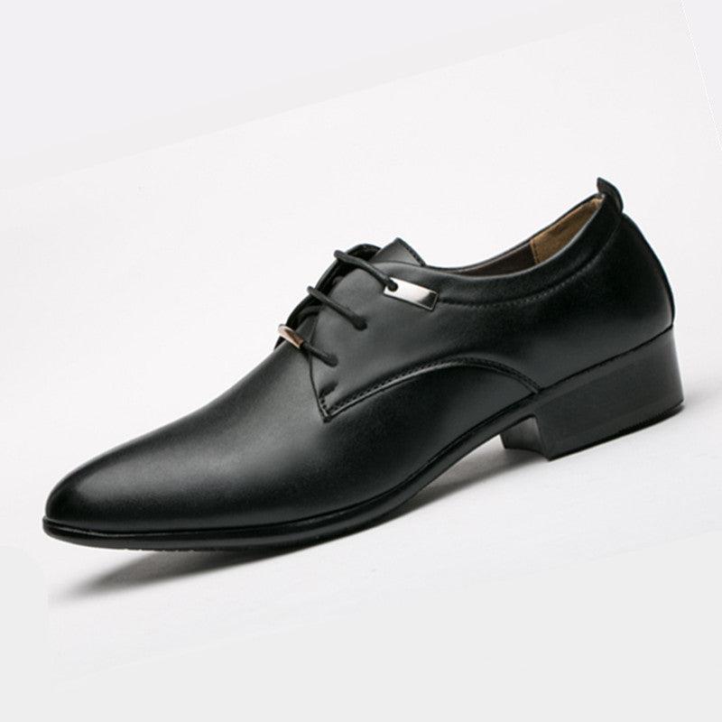 New Style Men's Leather Shoes England Retro Pointed Toe - MRSLM