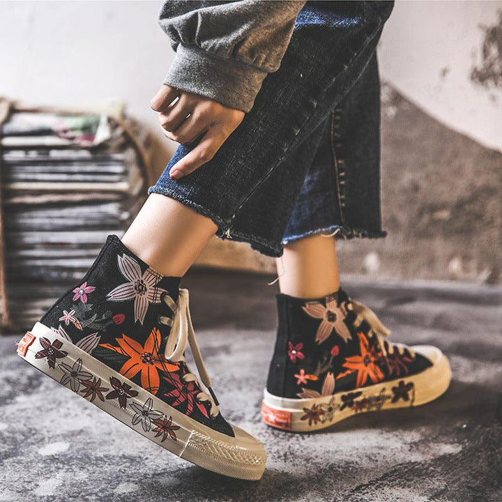 All-Match Student Korean Style Printed Graffiti Trendy Shoes - MRSLM