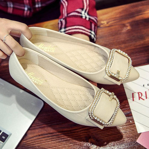 Pointed toe flat Korean style loafers, view 3 - MRSLM