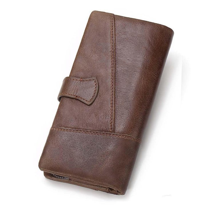 Leather Long Stitching Clutch Multifunctional Casual Wallet - MRSLM