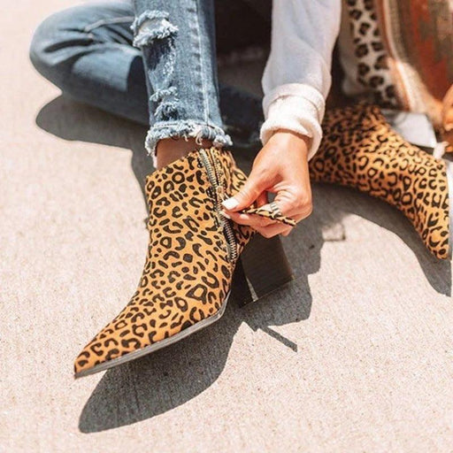 leopard print ankle boots, view 3 - MRSLM
