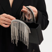 Tassel rhinestone chain handbag, view 4 - MRSLM