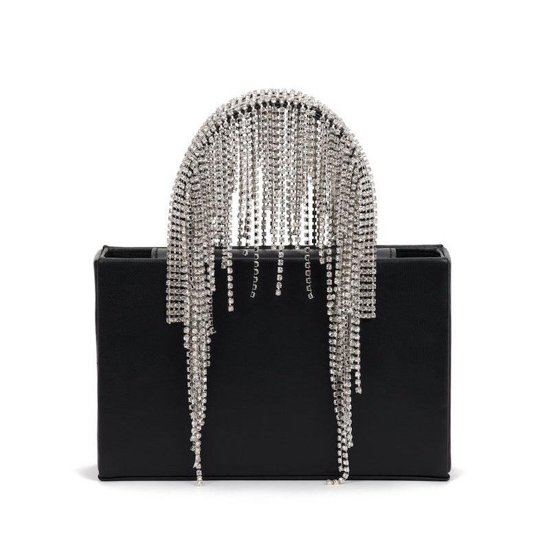 Tassel rhinestone chain handbag, view 5 - MRSLM