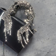 Tassel rhinestone chain handbag, view 3 - MRSLM