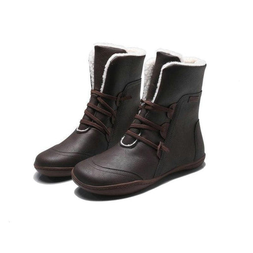 women's flat plush snow boots, view 3 - MRSLM