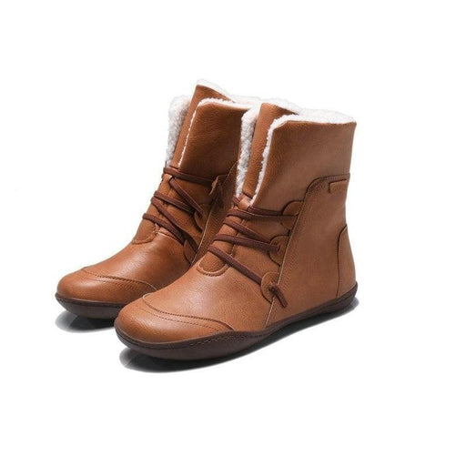 women's flat plush snow boots, view 2 - MRSLM