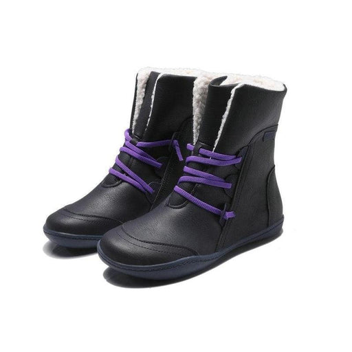 women's flat plush snow boots, view 4 - MRSLM