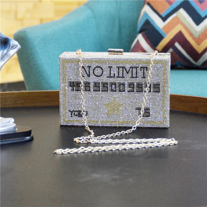 diamond party clutch dinner bag, view 5 - MRSLM
