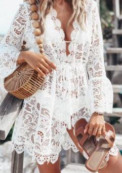 resort style lace v-neck dress - MRSLM